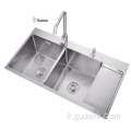 Double bol évier de cuisine drainboard